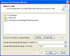 MD5 Checksum Verification Wizard, click to see the full size image.